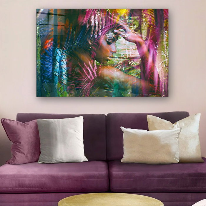 Wallity Cuadro Decorativo de Vidrio Templado Multicolor 70 x 100 cm